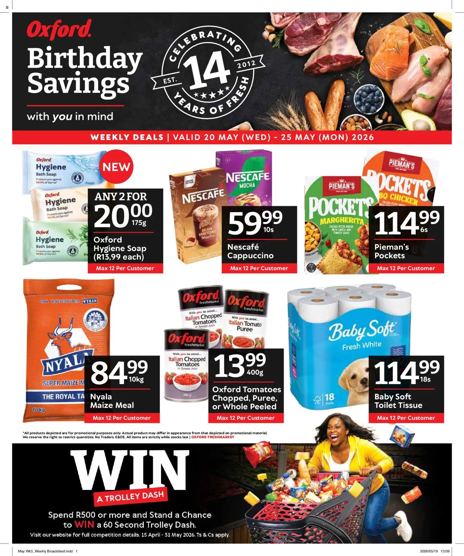 New Oxford Freshmarket catalogue – valid from 20.05.2026 | Page: 1 | Products: Toilet, Juice, Chicken, Tomatoes