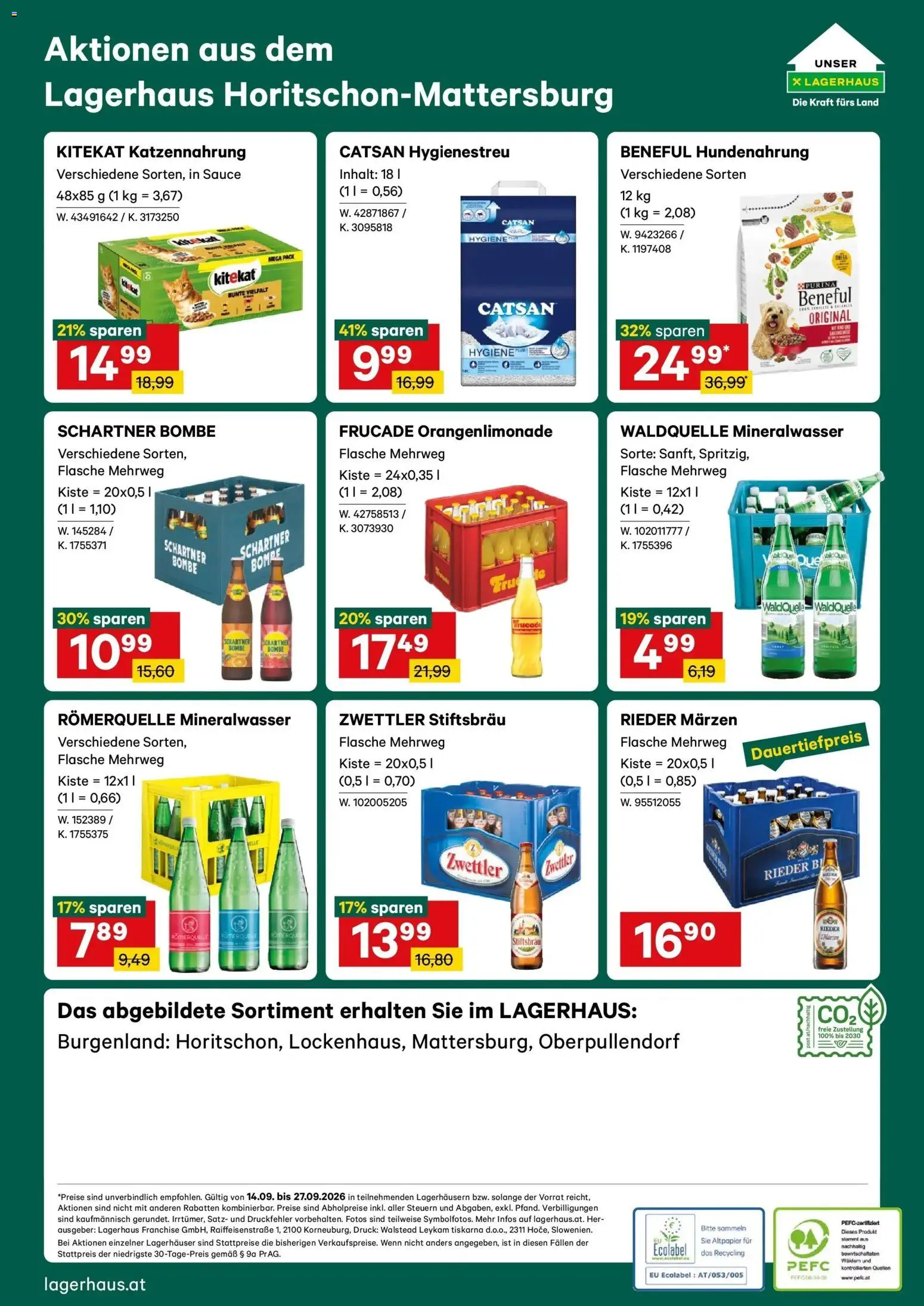 Lagerhaus - Wochen Angebote gültig ab 14.09.2026 | Seite: 6 | Produkte: Mineralwasser