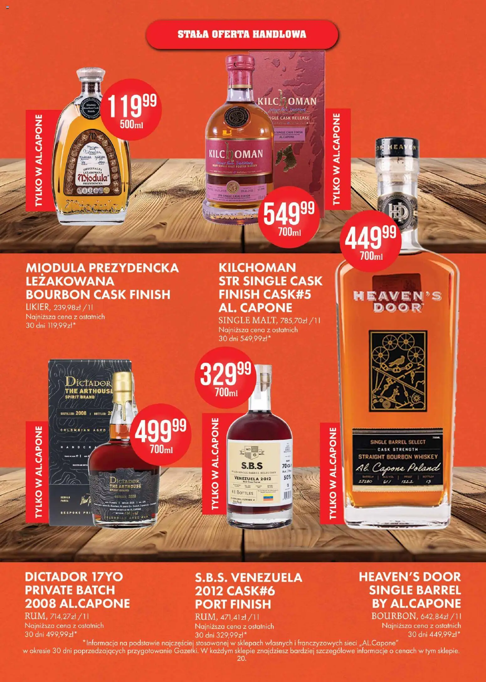 Al.Capone gazetka od 09.03.2026 | Strona: 20 | Produkty: Bourbon, Rum, Finish