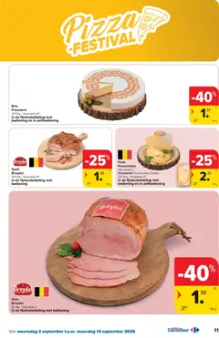Brie Président, Brie Président - Voorbeeld van een folder van Carrefour, geldig van 02/09/2026 | Pagina: 11 | Producten: Ham, Pizza, Brie, Kaas