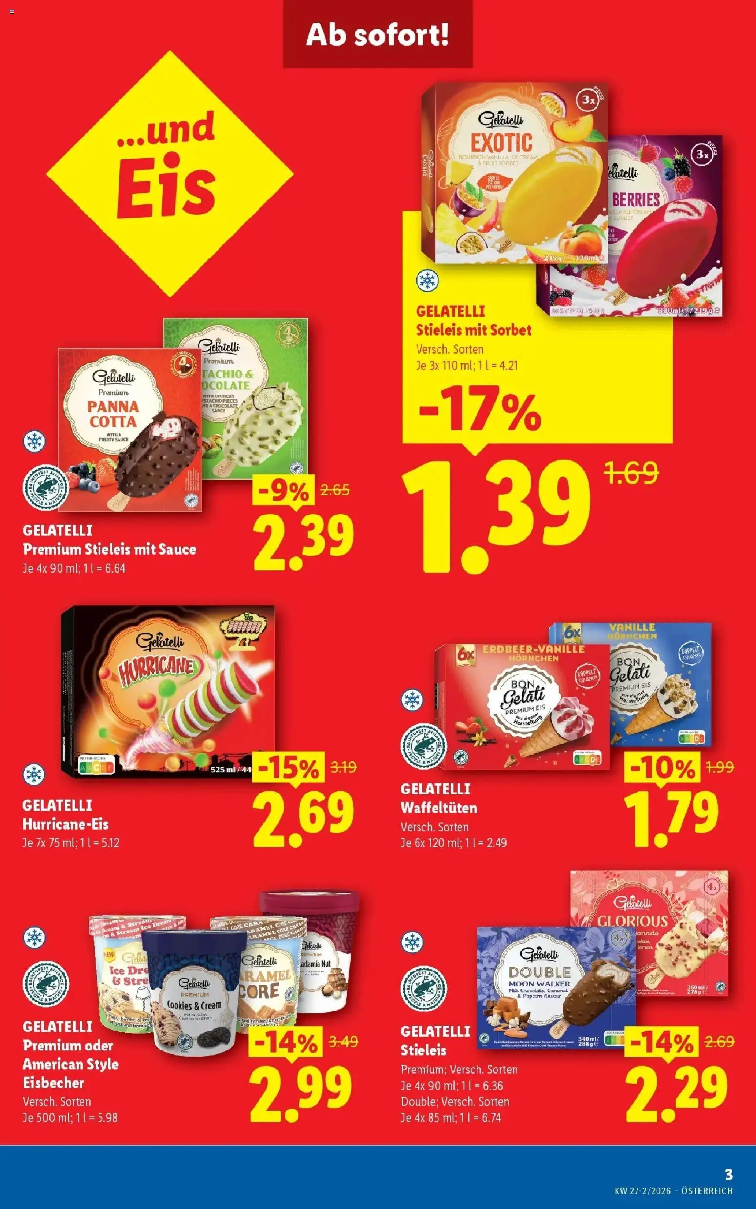 Lidl Flugblatt - Fohnsdorf, Neunkirchen, Graz gültig ab 02.07.2026 | Seite: 3 | Produkte: Eis, Bourbon