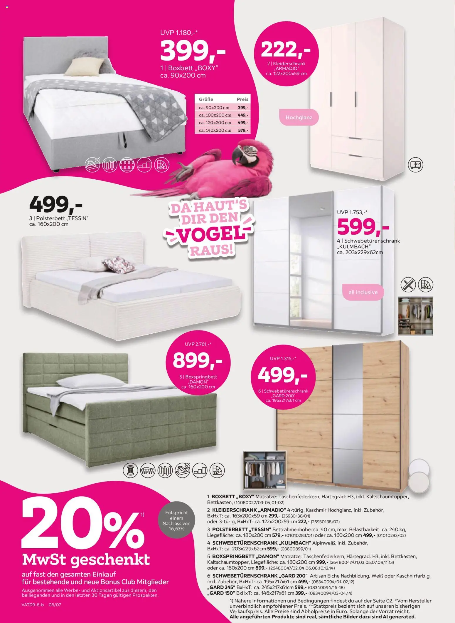 Mömax Prospekt aktuell gültig ab 08.09.2026 | Seite: 6 | Produkte: Matratze, Kleiderschrank