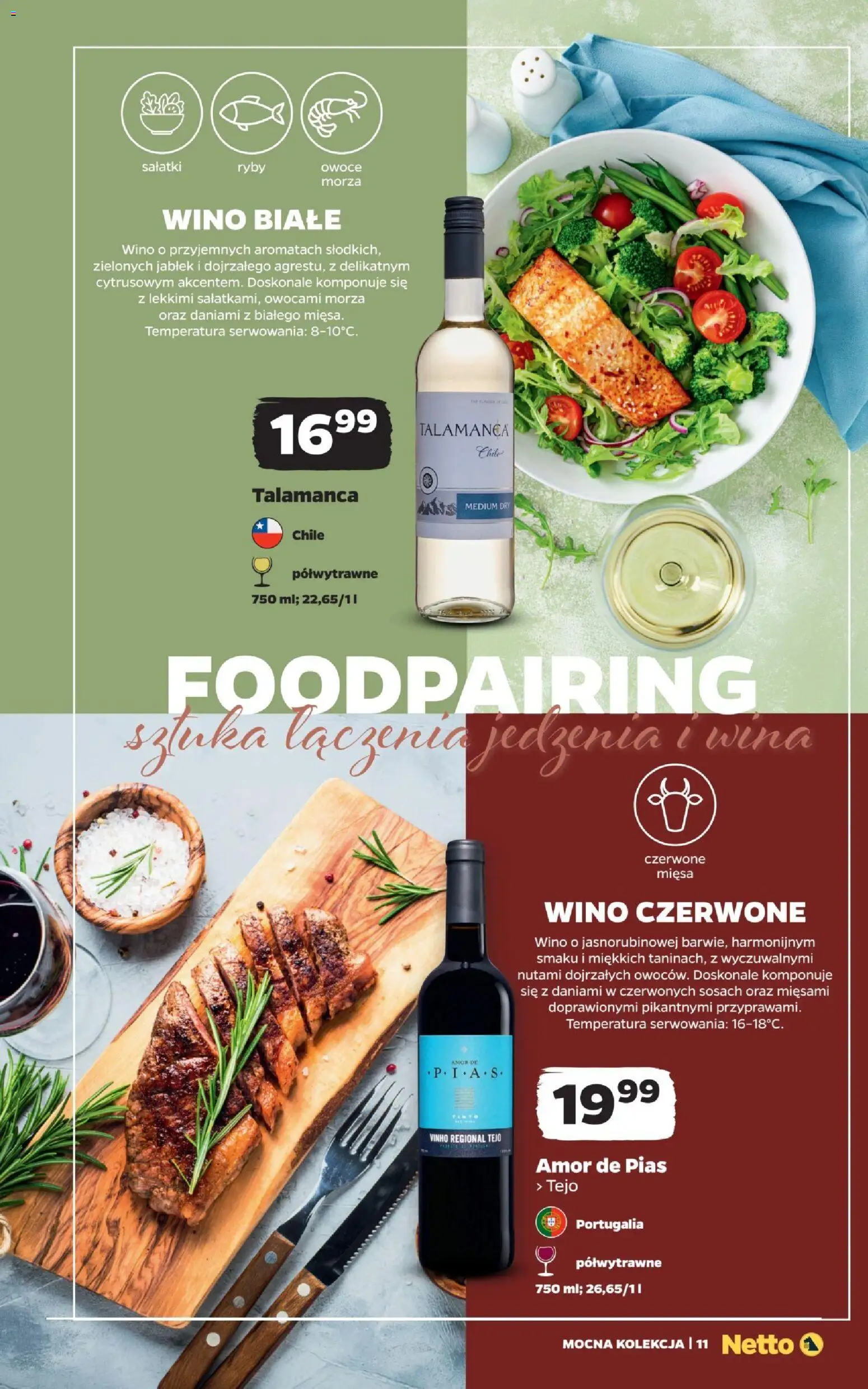 Netto gazetka - Wina od 25.10.2026 | Strona: 11 | Produkty: Czerwone wino, Wino, Ryby, Owoce morza