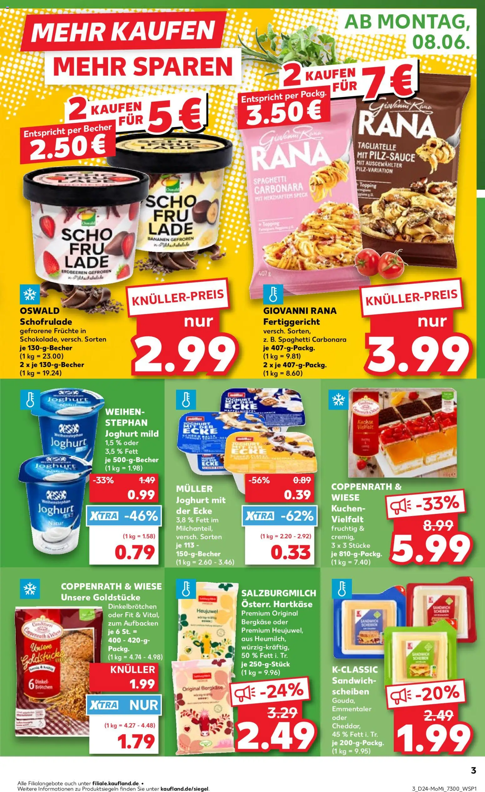Kaufland Prospekt – gültig ab 08.06.2026 | Seite: 3 | Produkte: Joghurt, Kuchen