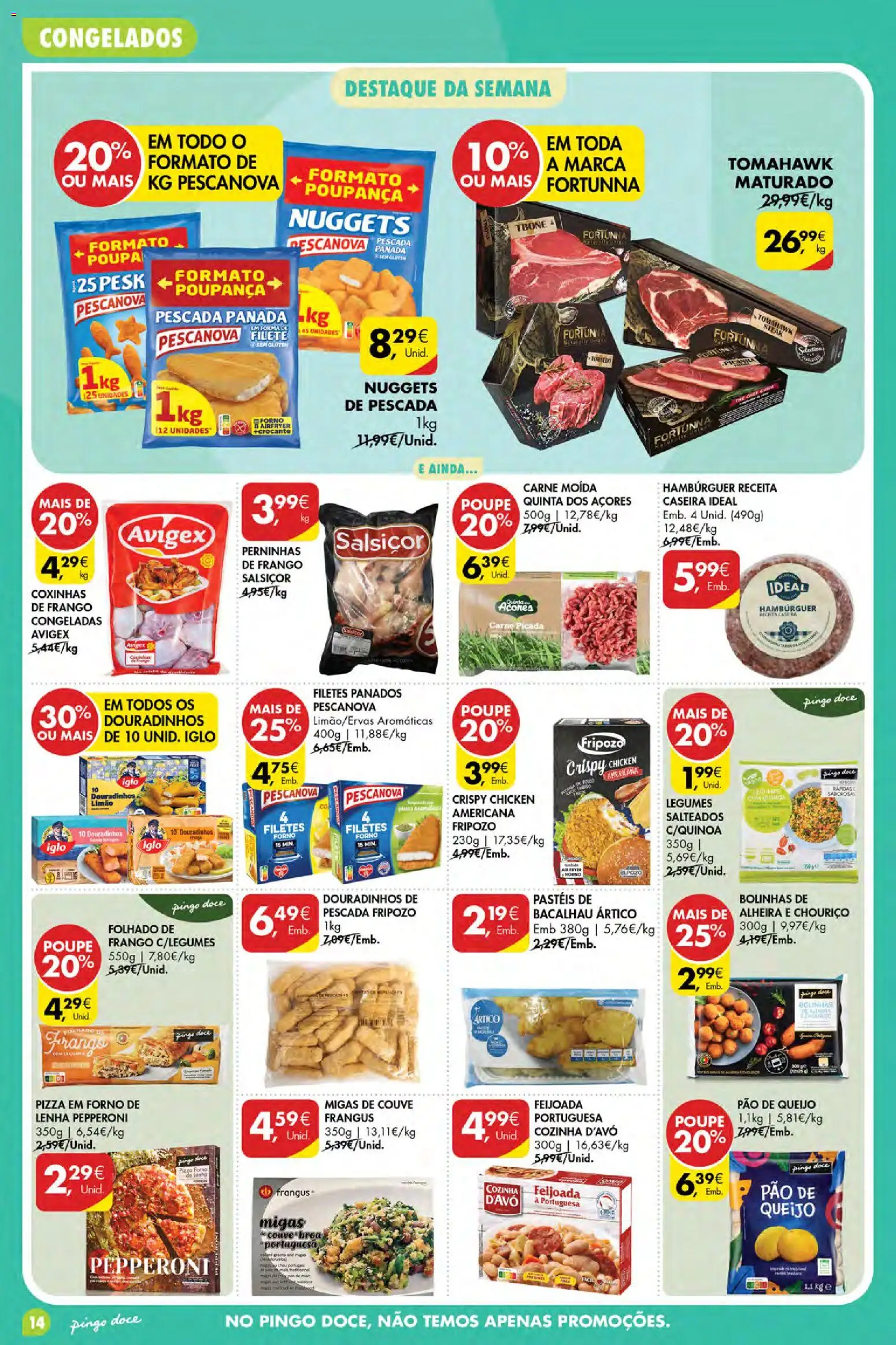 Pingo Doce Poupe Esta Semana Açores │ válido de 02/07/2026 | Página: 14 | Produtos: Bacalhau, Chouriço, Nuggets, Alheira