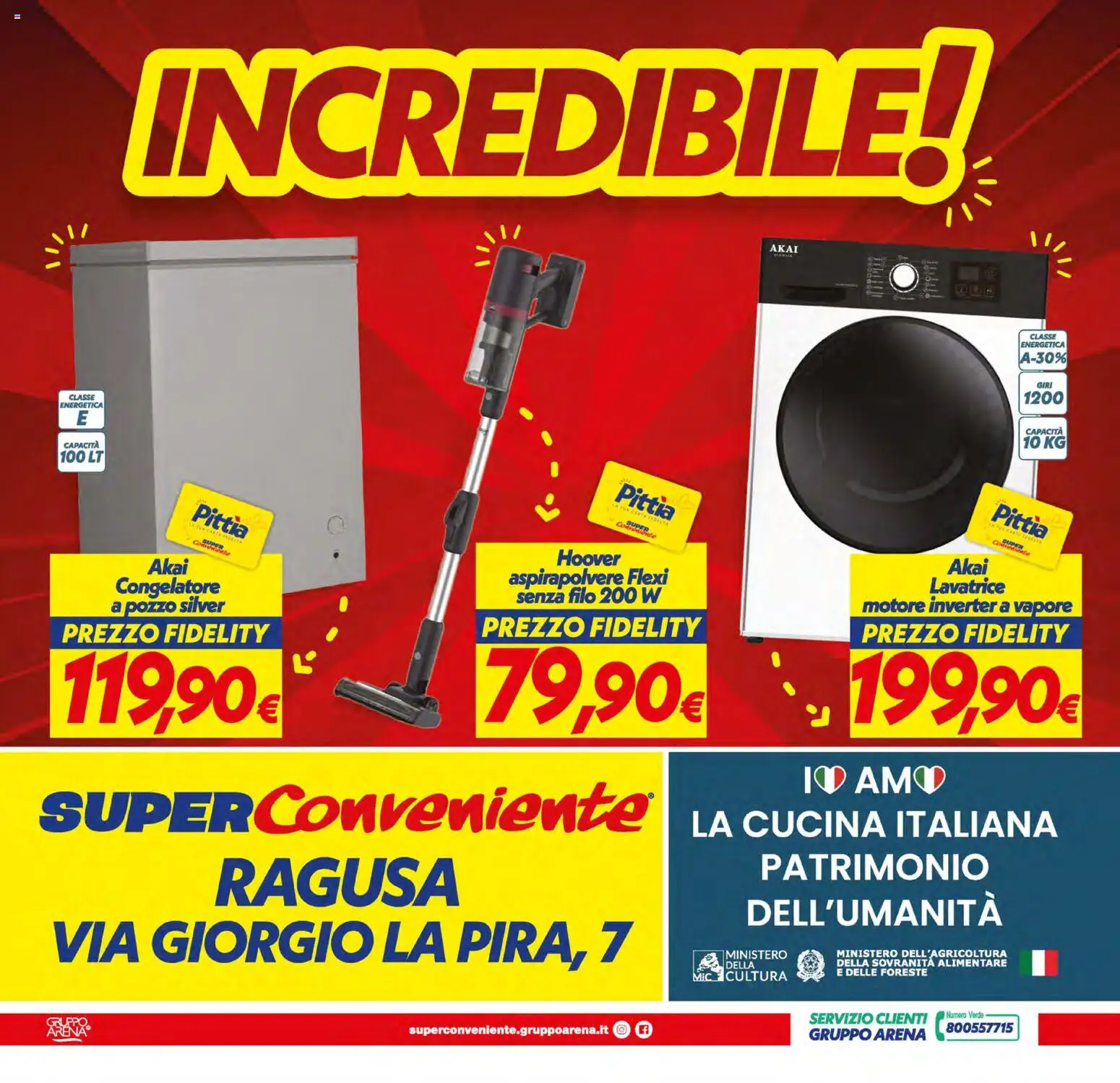 Volantino SuperConveniente del 08.05.2026 | Pagina: 24 | Prodotti: Lavatrice, Congelatore, Aspirapolvere