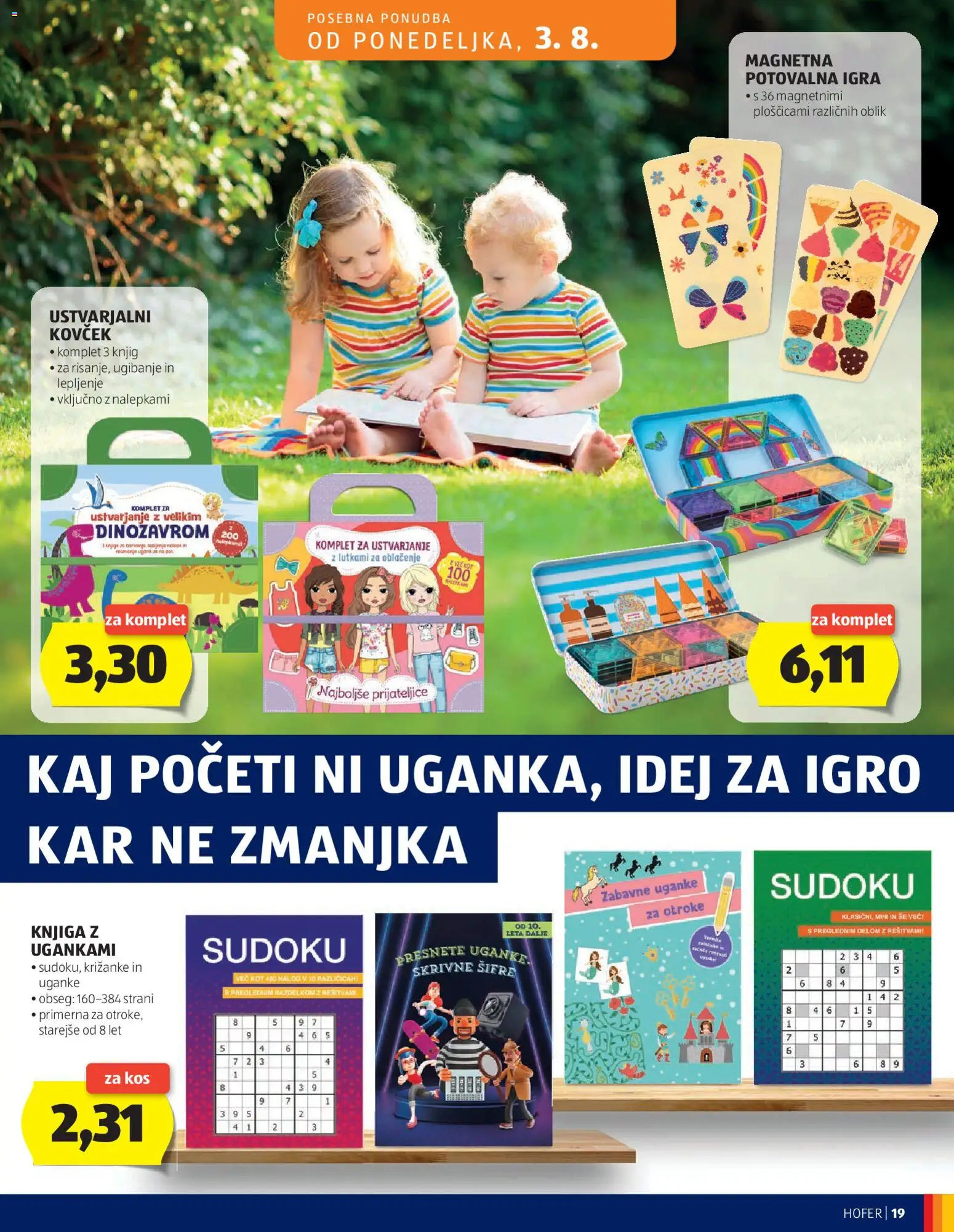 Novi Hofer katalog ponudbe – veljaven od 29.07.2026 | Stran: 19 | Izdelki: Igra, Kos, Knjiga, Kovcek