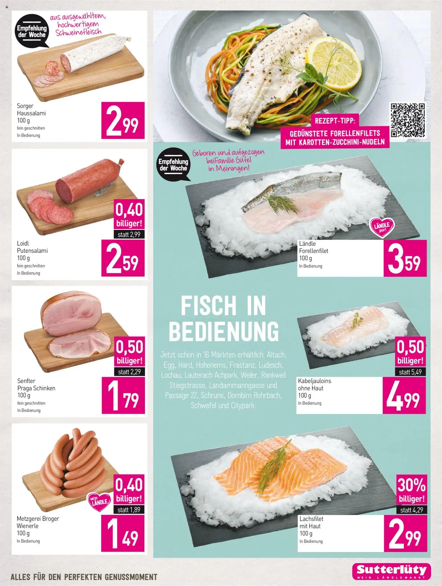 Sutterlüty Flugblatt gültig ab 15.10.2026 | Seite: 7 | Produkte: Lachsfilet, Schinken, Schweinefleisch, Fisch