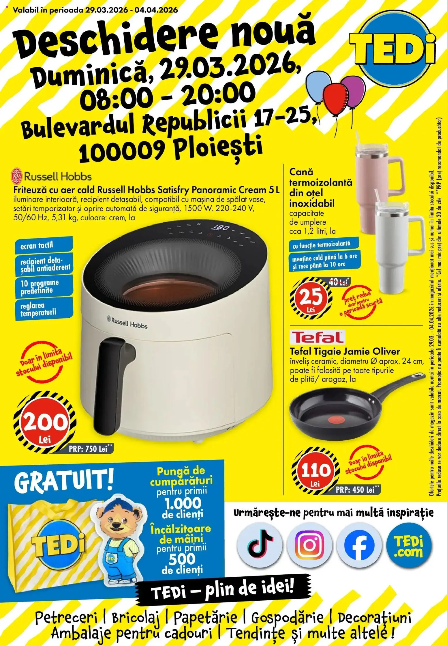 Noul catalog TEDi – valabil de la 29.03.2026 | Pagină: 1 | Produse: Pungă, Ginseng, Mașină De Spălat, Tigaie