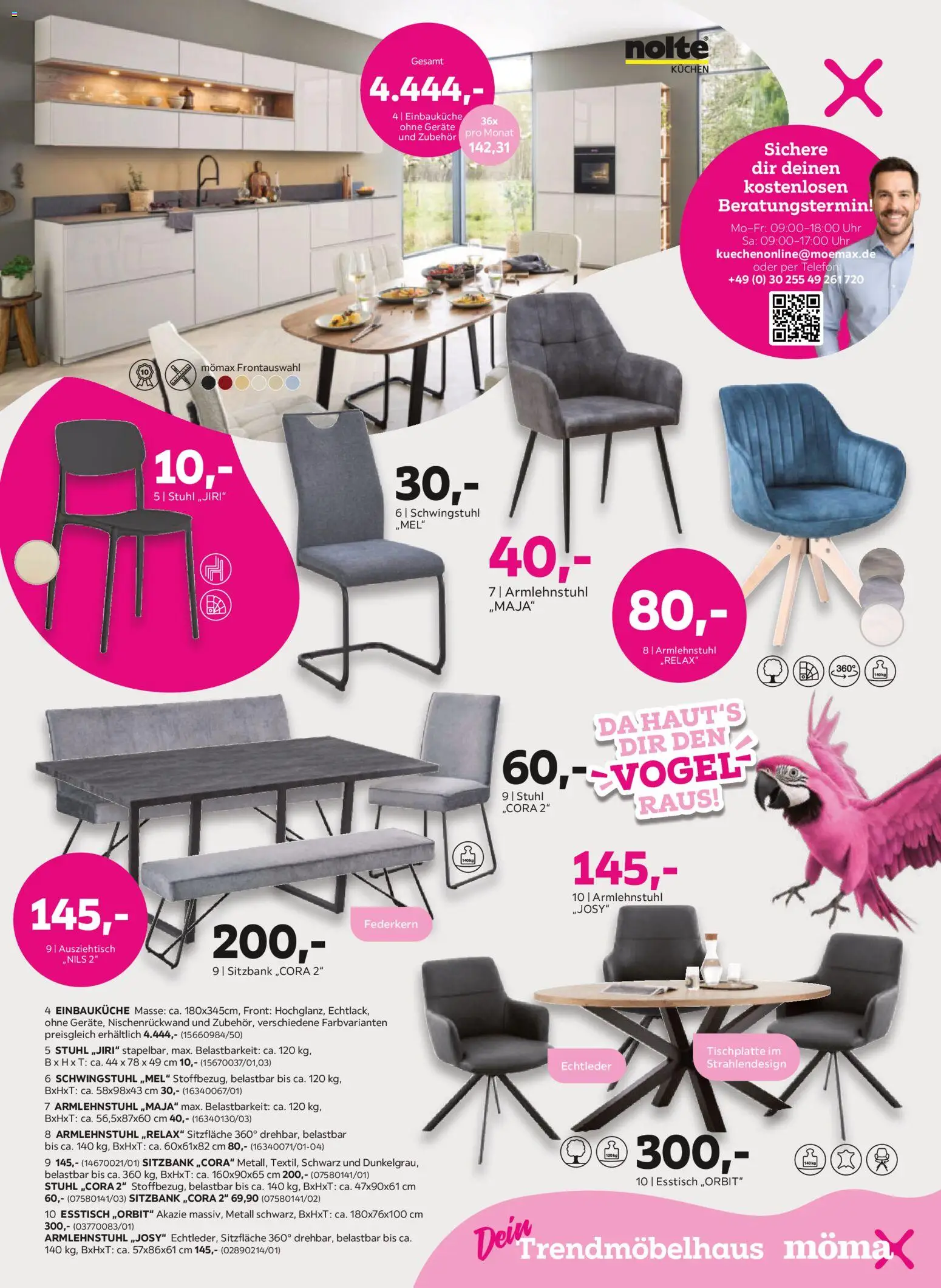 Mömax Prospekt – gültig ab 07.09.2026 | Seite: 7 | Produkte: Einbauküche, Esstisch, Stuhl, Uhr