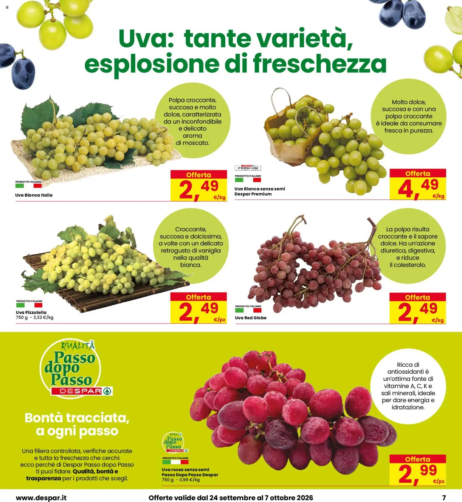 Volantino Eurospar del 24/09/2026 | Pagina: 7 | Prodotti: Vaniglia, Uva