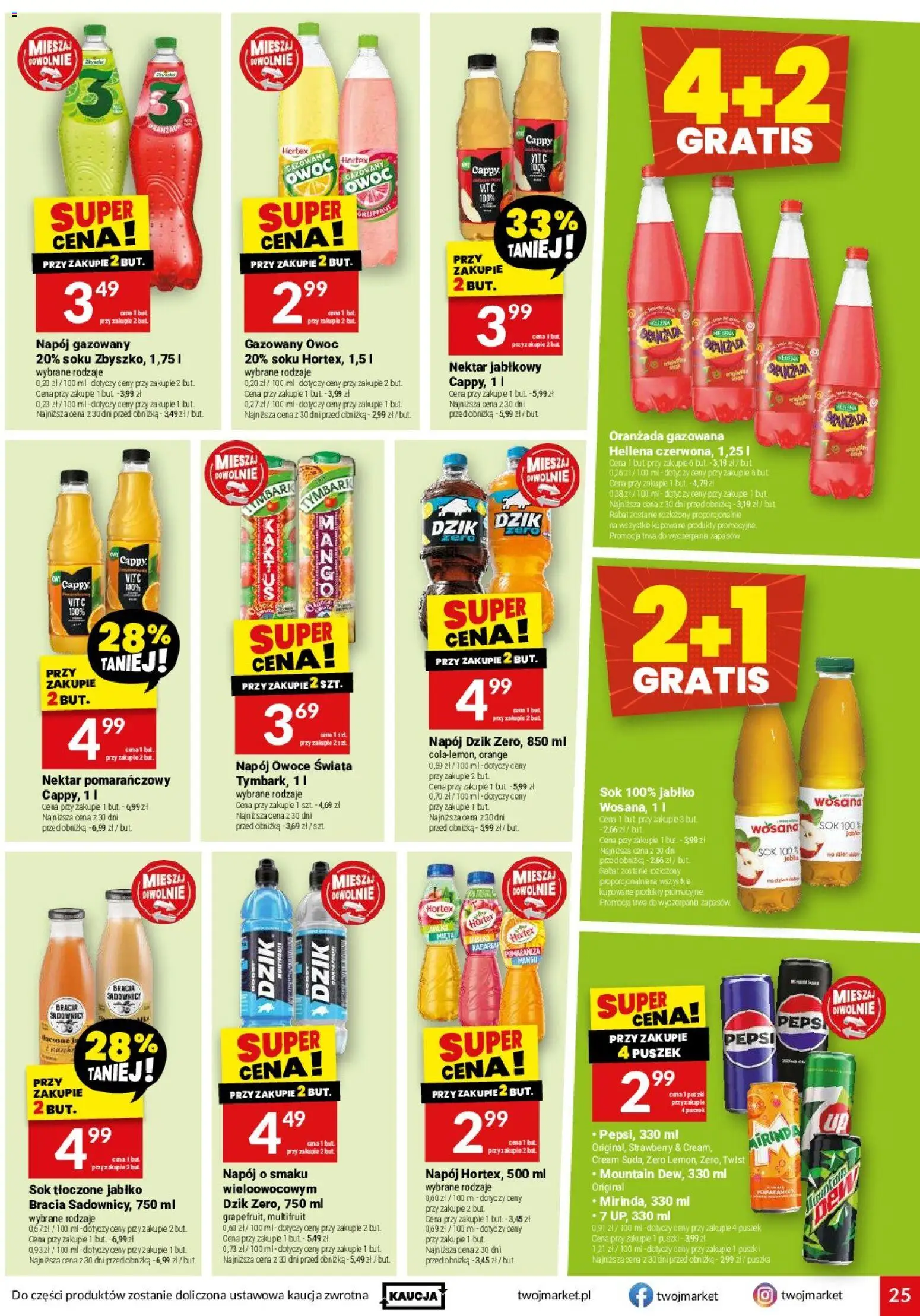 Twój Market gazetka od 09.09.2026 | Strona: 25 | Produkty: Mango, Oranżada, Tymbark, Sok