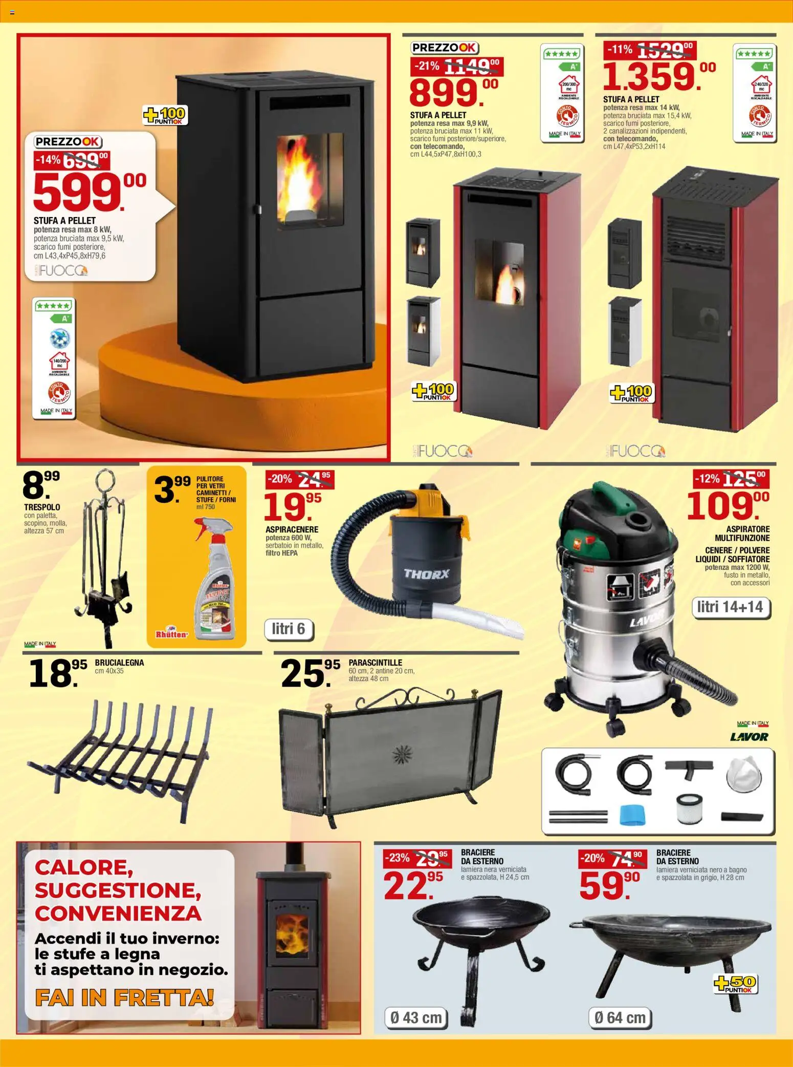 Volantino Brico OK del 10/09/2026 | Pagina: 2 | Prodotti: Stufa a pellet, Filtro HEPA, Aspiracenere, Bagno
