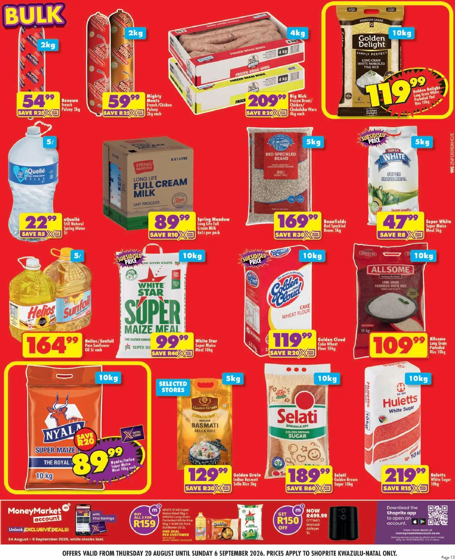 New Shoprite catalogue – valid from 20/08/2026 | Page: 13 | Products: Meadow, Maize meal, Chicken, Cream