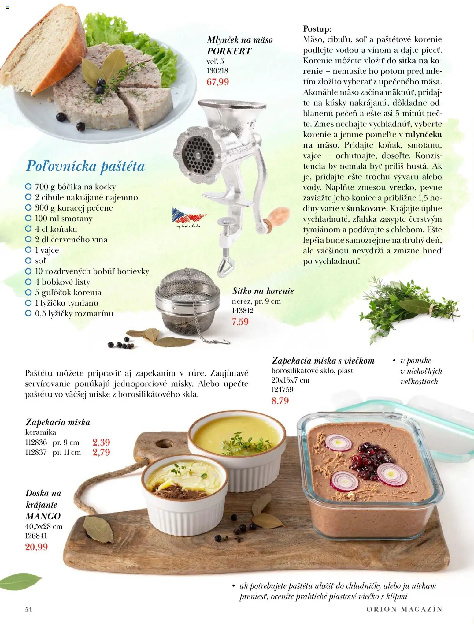 Nové Orion akcie – leták je platný od 22.09.2026 | Strana: 54 | Produkty: Mäso, Pečeň, Korenie, Mango