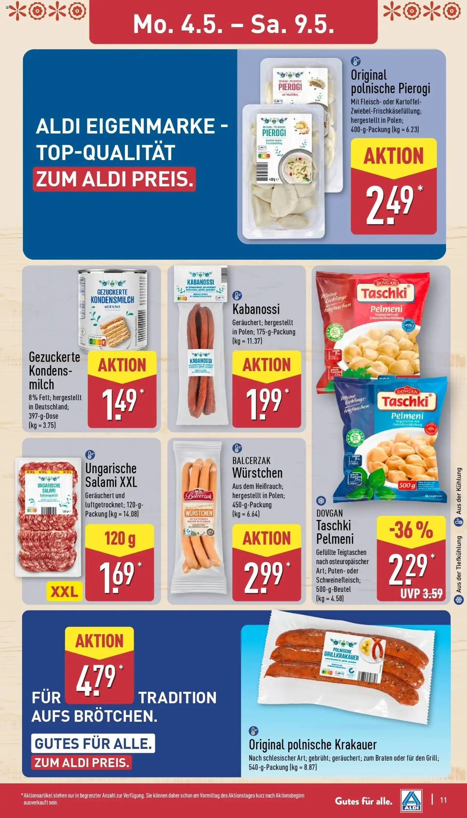 Aldi Wochenangebote – gültig ab 04.05.2026 | Seite: 12 | Produkte: Milch, Salami, Fleisch