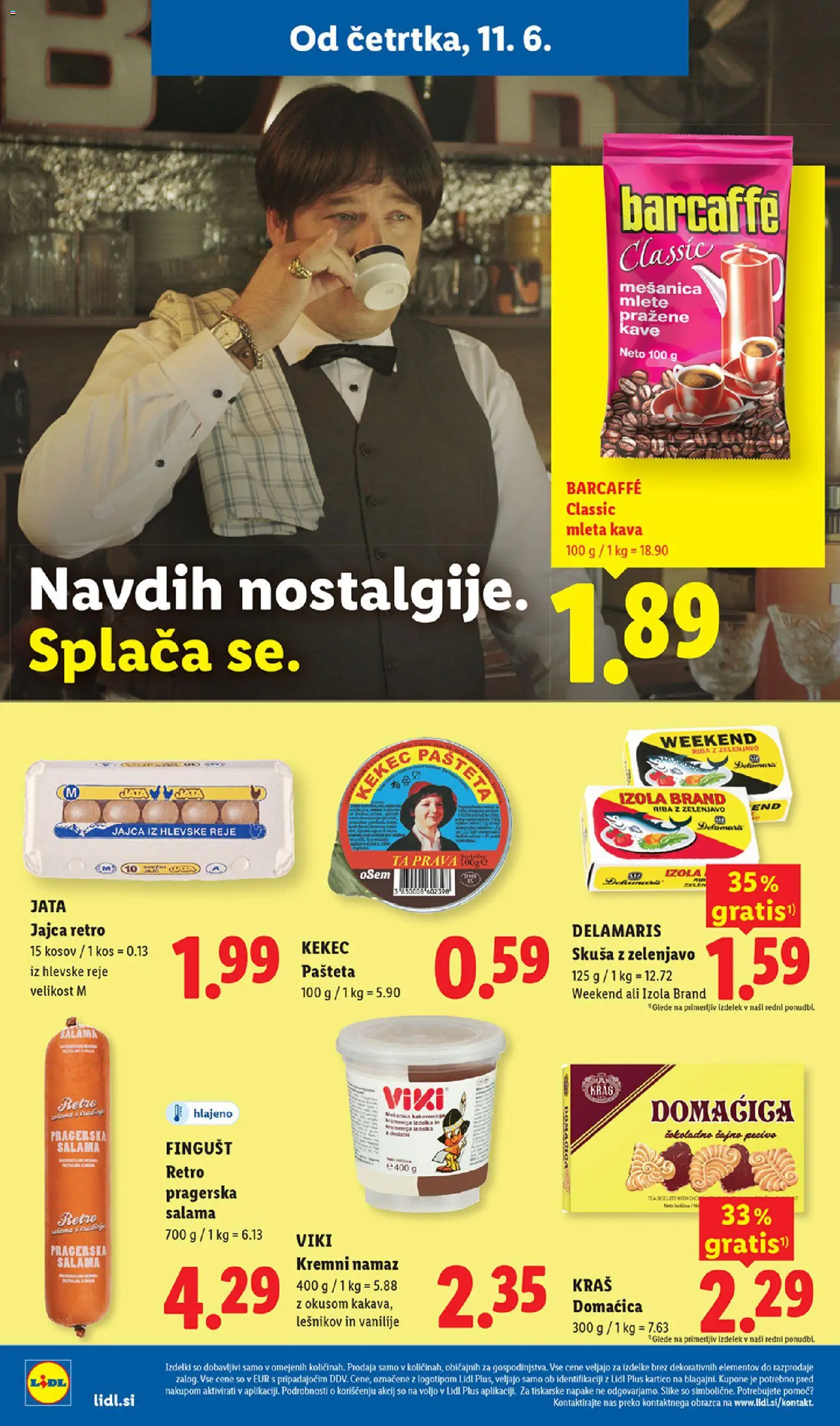 Novi Lidl katalog ponudbe – veljaven od 11.06.2026 | Stran: 20 | Izdelki: Namaz, Jajca, Kava, Riba