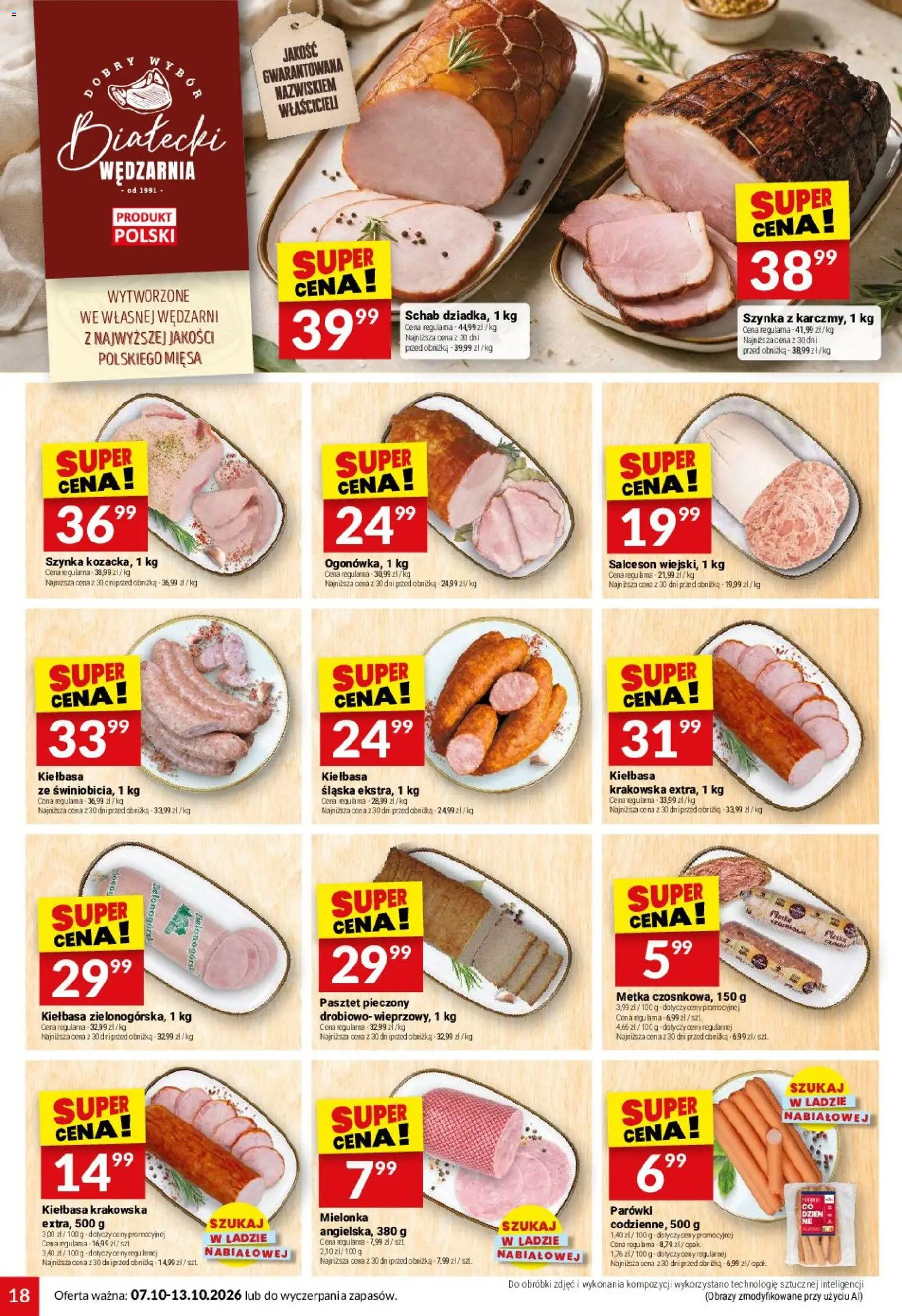 Twój Market gazetka od 07.10.2026 | Strona: 18 | Produkty: Kiełbasa, Pasztet, Parówki, Kiełbasa krakowska