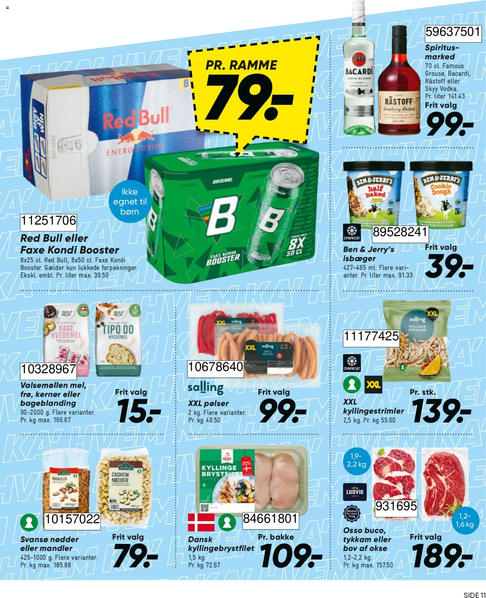 Bilka tilbudsavis – gyldig fra 02/10/2026 | Side: 13 | Produkter: Pølser, Hvedemel, Mandler, Faxe Kondi