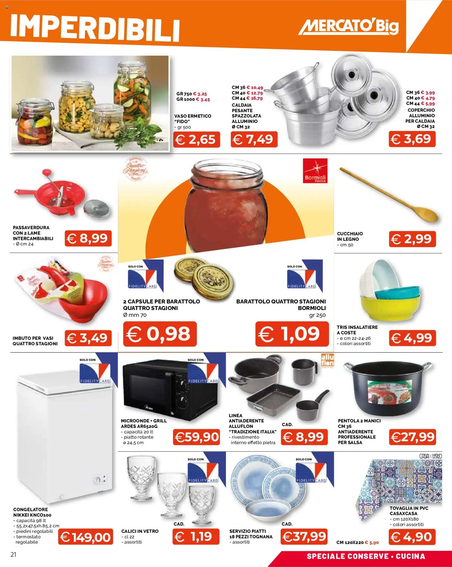 Volantino Mercatò del 09/07/2026 | Pagina: 21 | Prodotti: Caldaia, Salsa, Congelatore, Alluminio
