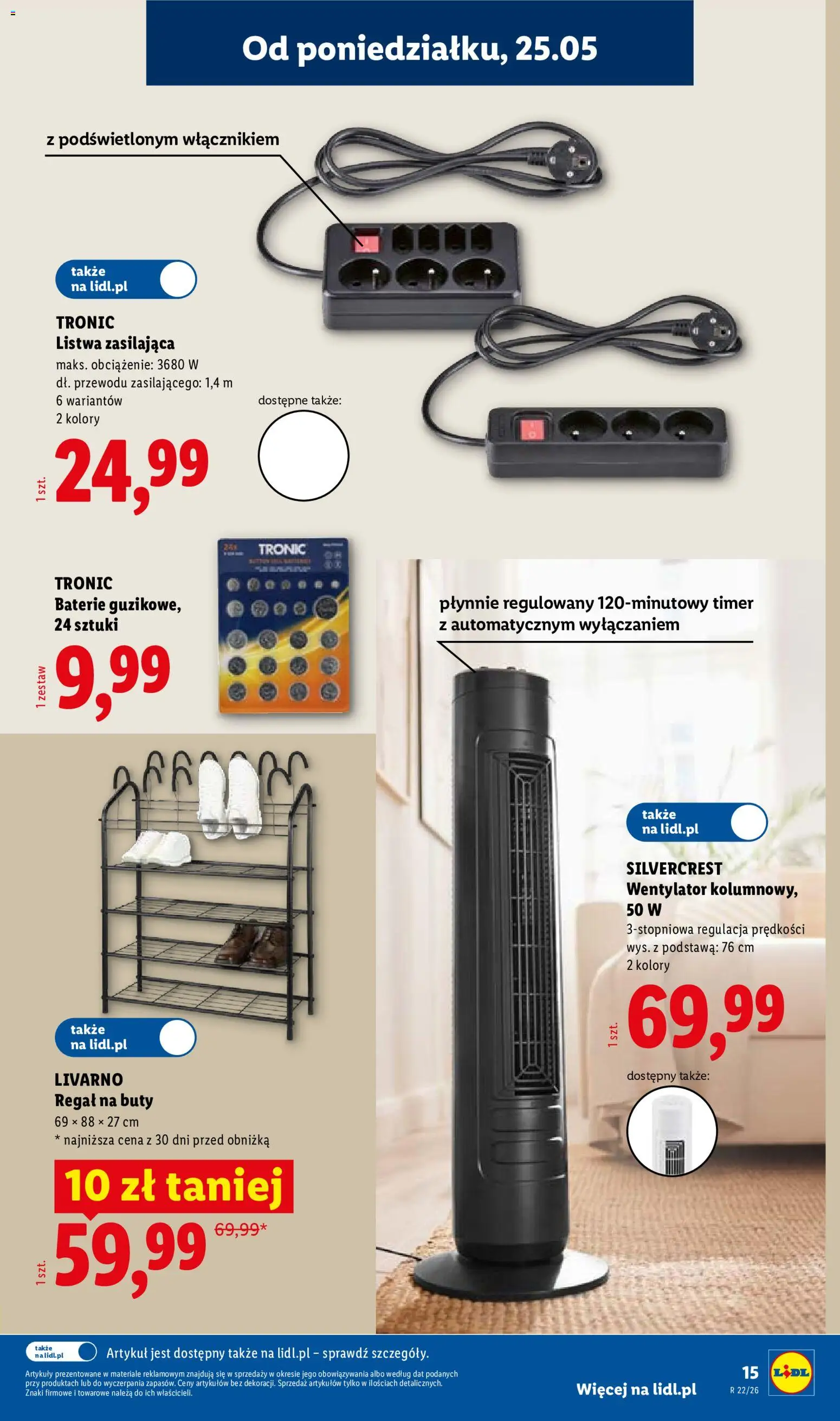 Lidl Polsko katalog od 25.05.2026 | Strana: 19 | Produkty: Regál, Baterie