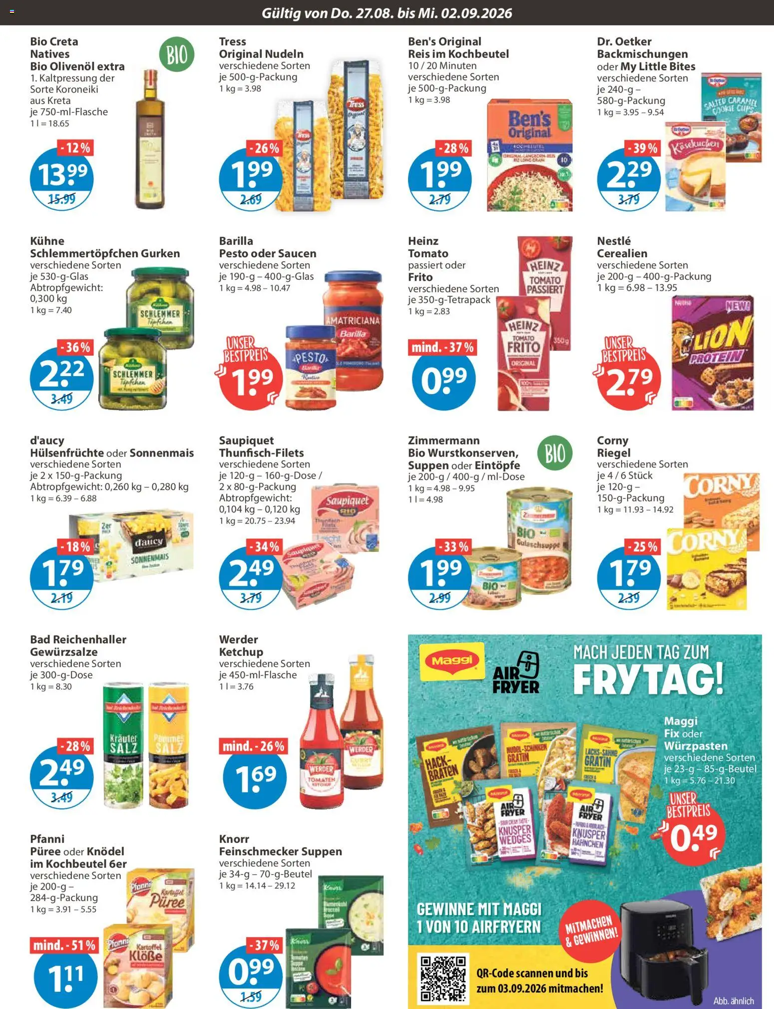 V-Markt Angebote – gültig ab 27.08.2026 | Seite: 7 | Produkte: Barilla, Pommes, Tomaten, Ketchup