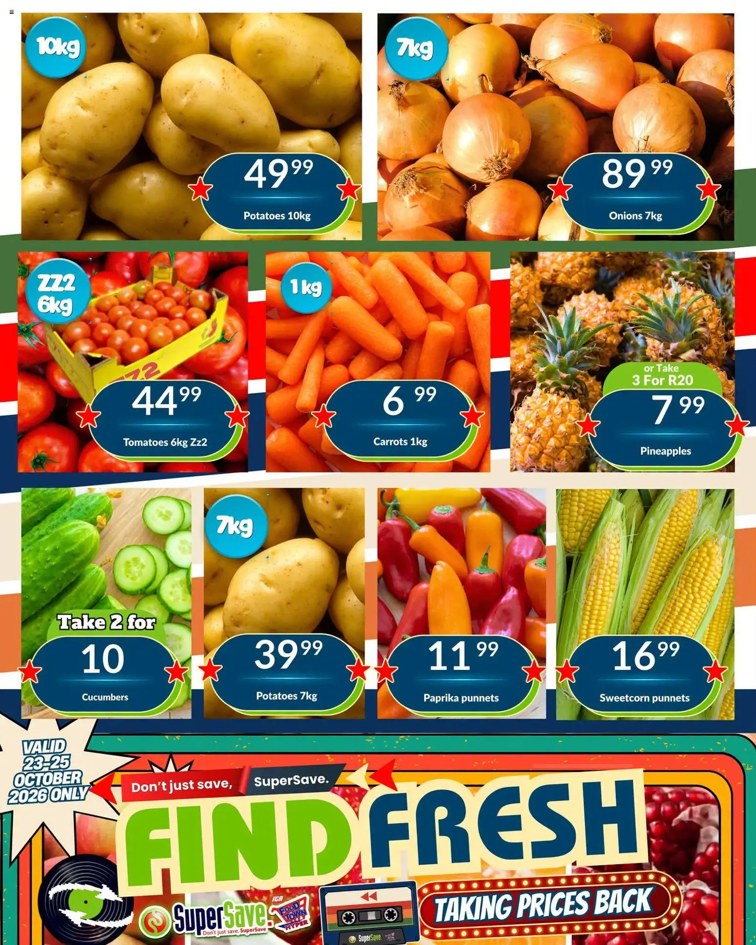 New Super Save catalogue – valid from 23/10/2026 | Page: 2 | Products: Bowl, Tomatoes, Cucumbers, Potatoes