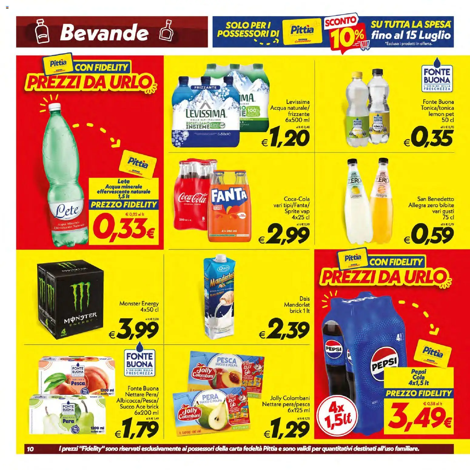 Volantino SuperConveniente del 09/07/2026 | Pagina: 10 | Prodotti: Succo, Pera, Bibite, Acqua minerale