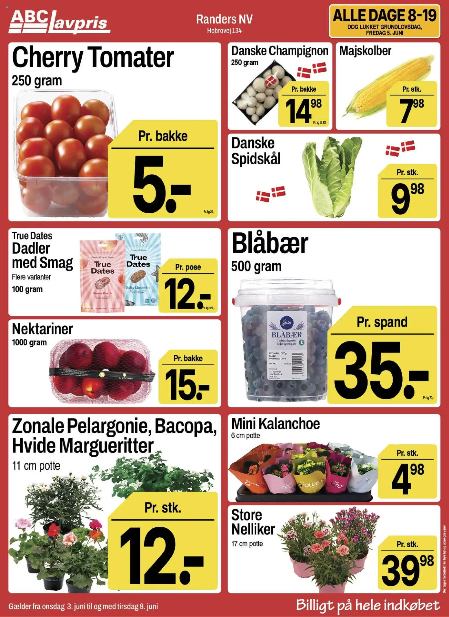Abc Lavpris tilbudsavis – gyldig fra 03.06.2026 | Side: 3 | Produkter: Blåbær, Cherry, Dadler, Nektariner