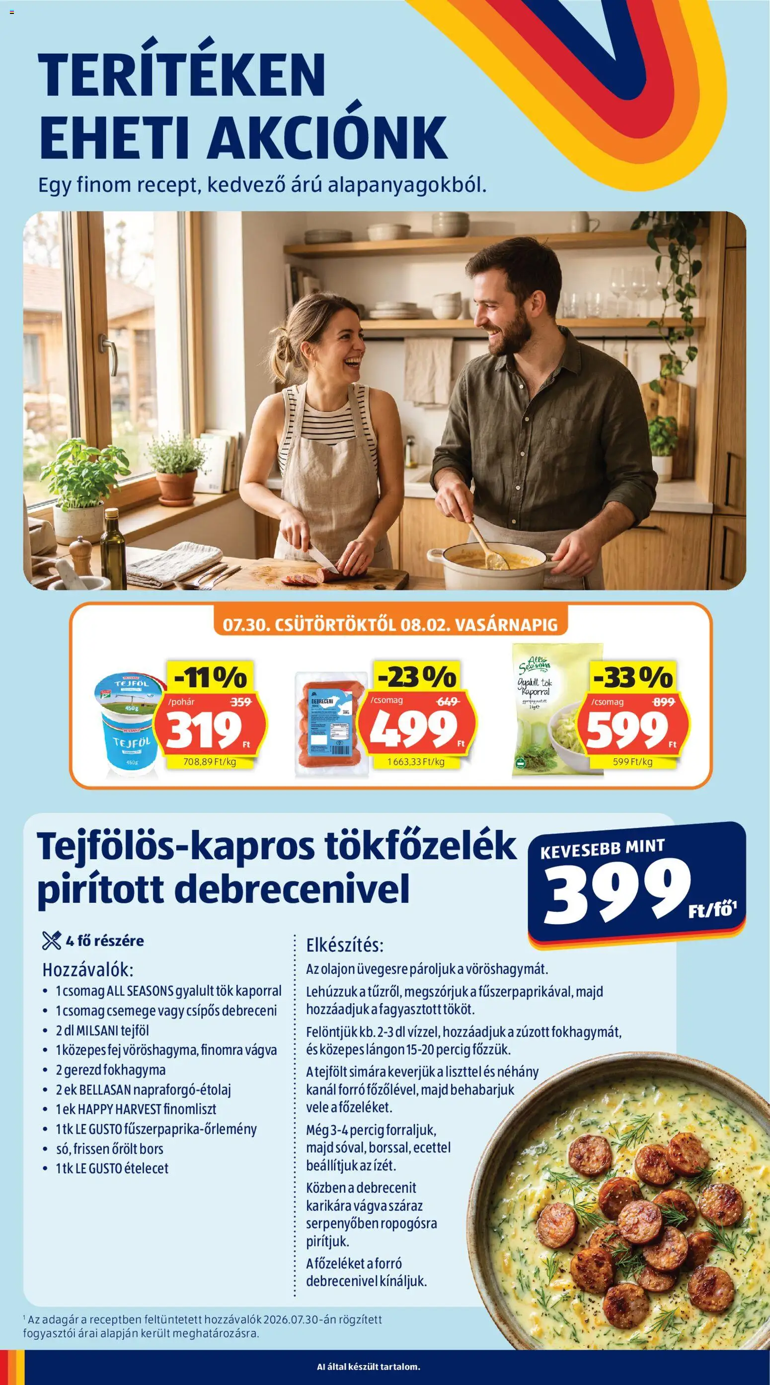 Aldi akciós ujság - amely érvényes a következő dátumtól: 2026.07.30. | Oldal: 8
