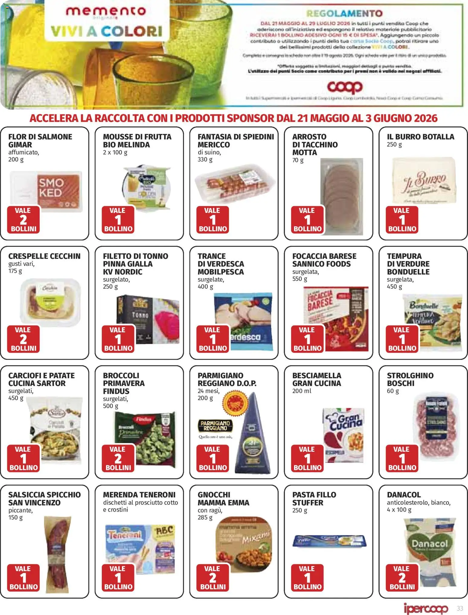 Volantino Ipercoop del 21.05.2026 | Pagina: 33 | Prodotti: Verdure, Tacchino, Gnocchi, Parmigiano