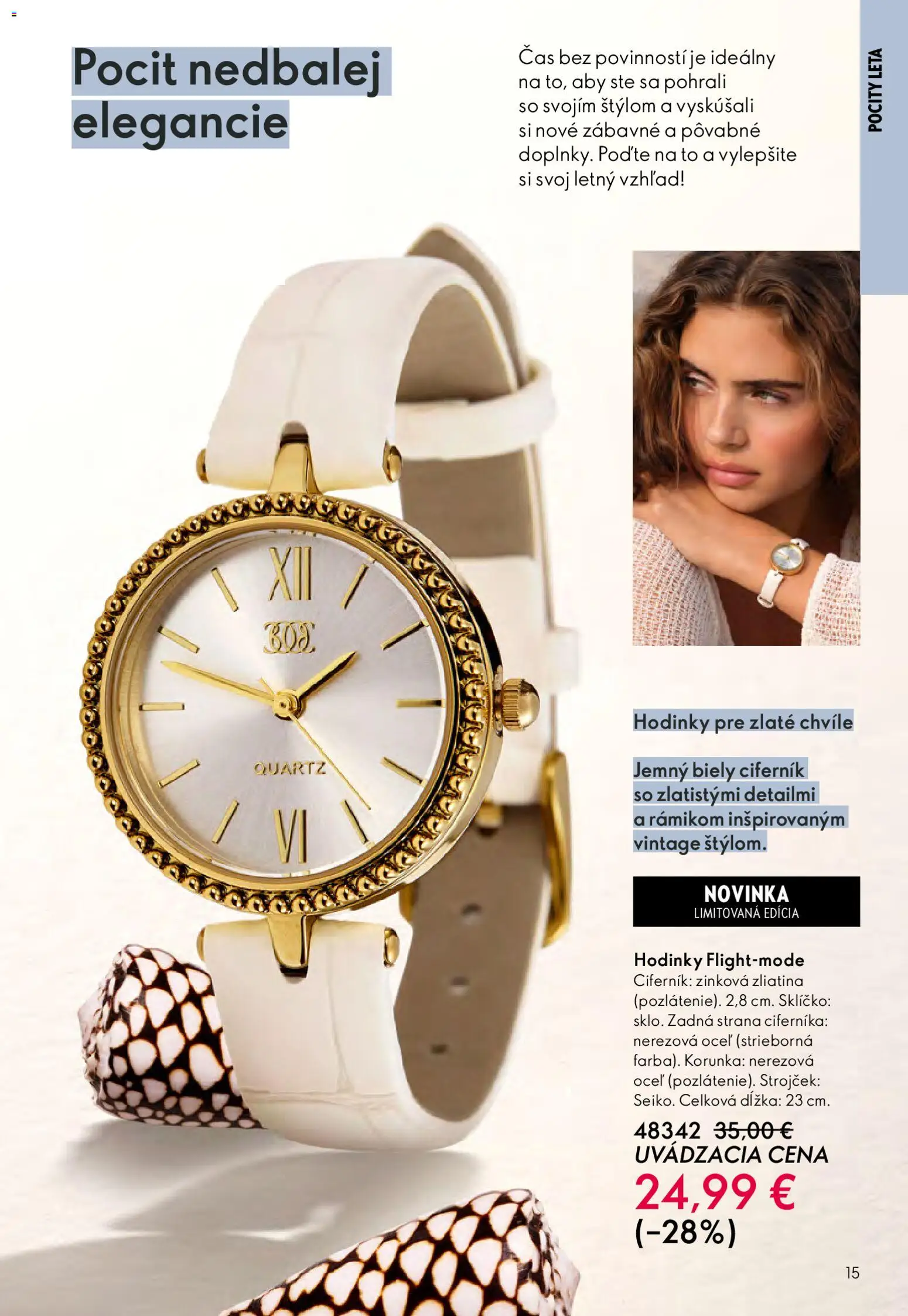 Nové Oriflame akcie – leták je platný od 27.05.2026 | Strana: 15 | Produkty: Strojček, Hodinky