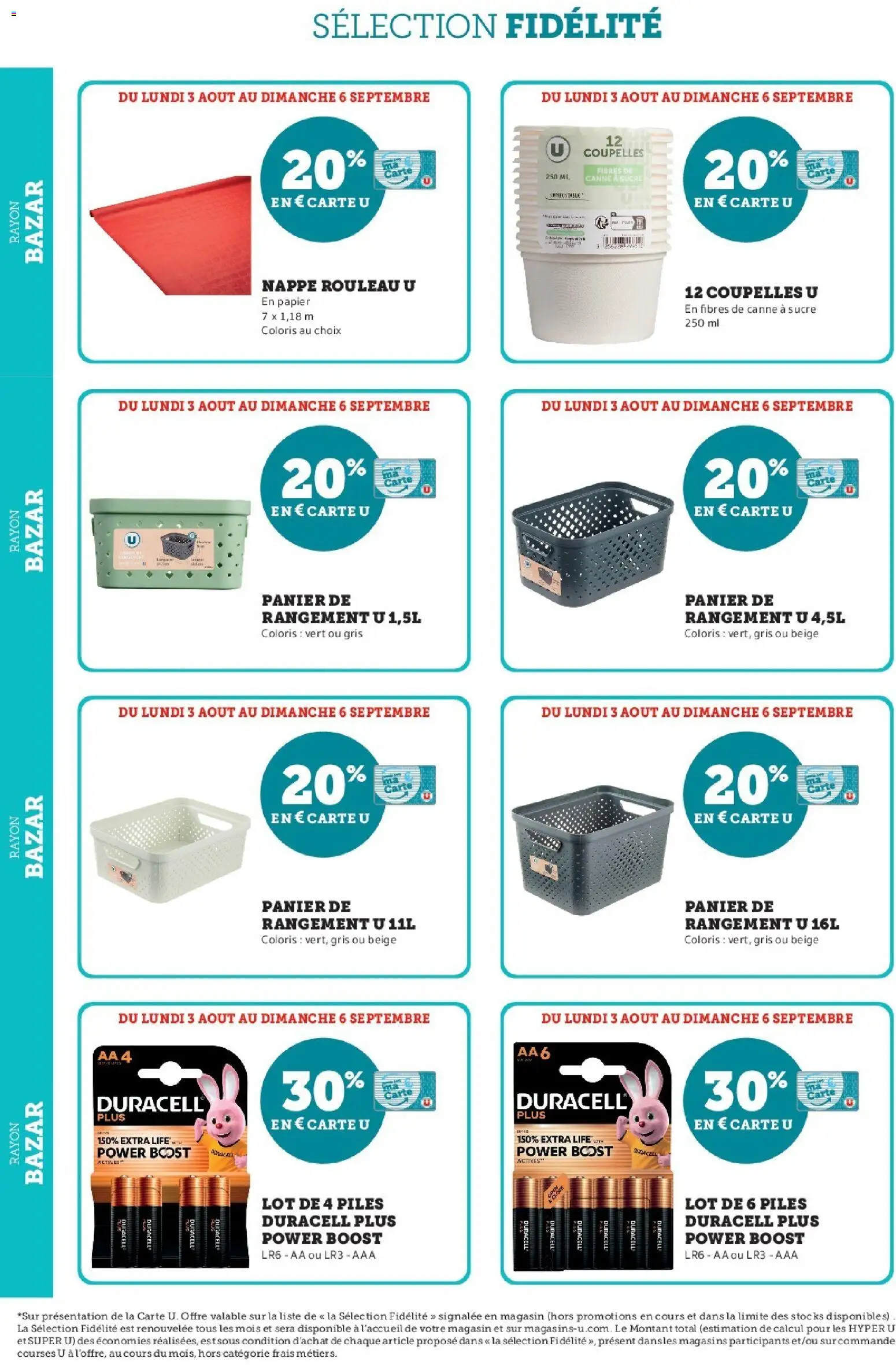{H1} | Page: 36 | Produits: Sucre, Rouleau, Panier, Piles