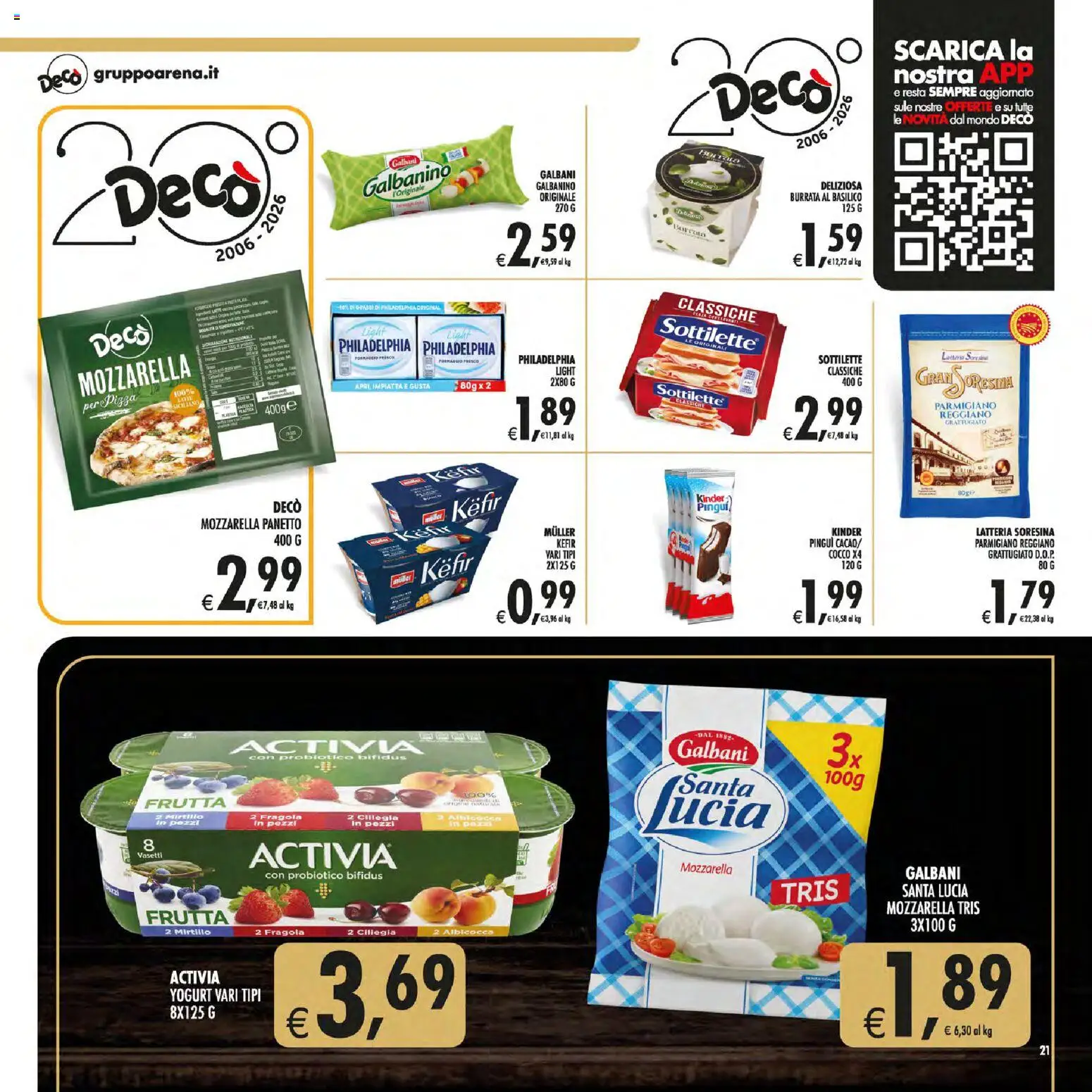 Volantino Decò del 30/06/2026 | Pagina: 21 | Prodotti: Yogurt, Frutta, Cocco, Burrata