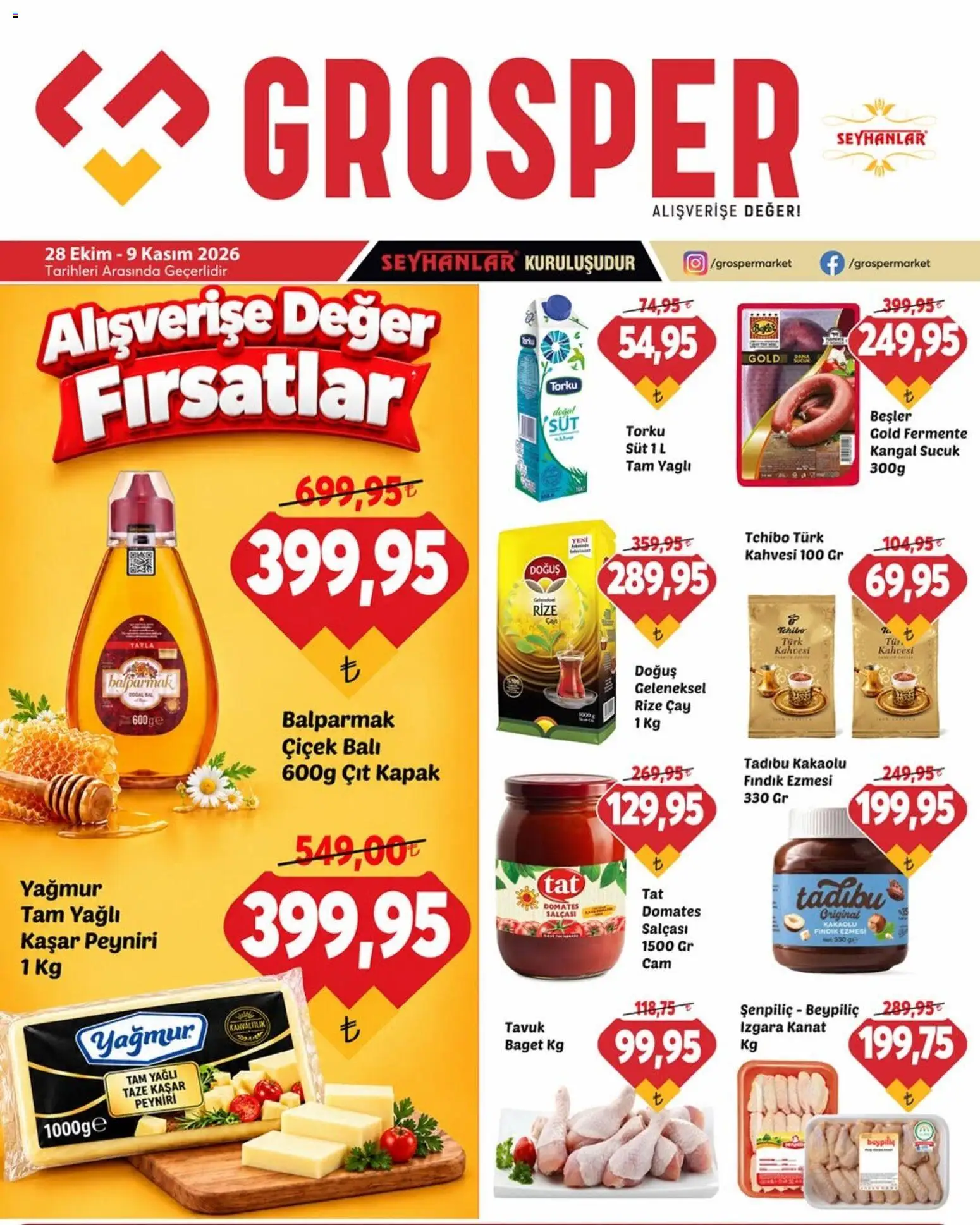Grosper Katalog - 28 Ekim 2026 tarihinden itibaren geçerlidir | Sayfa: 1 | Ürünler: Süt, Çay, Fındık, Izgara