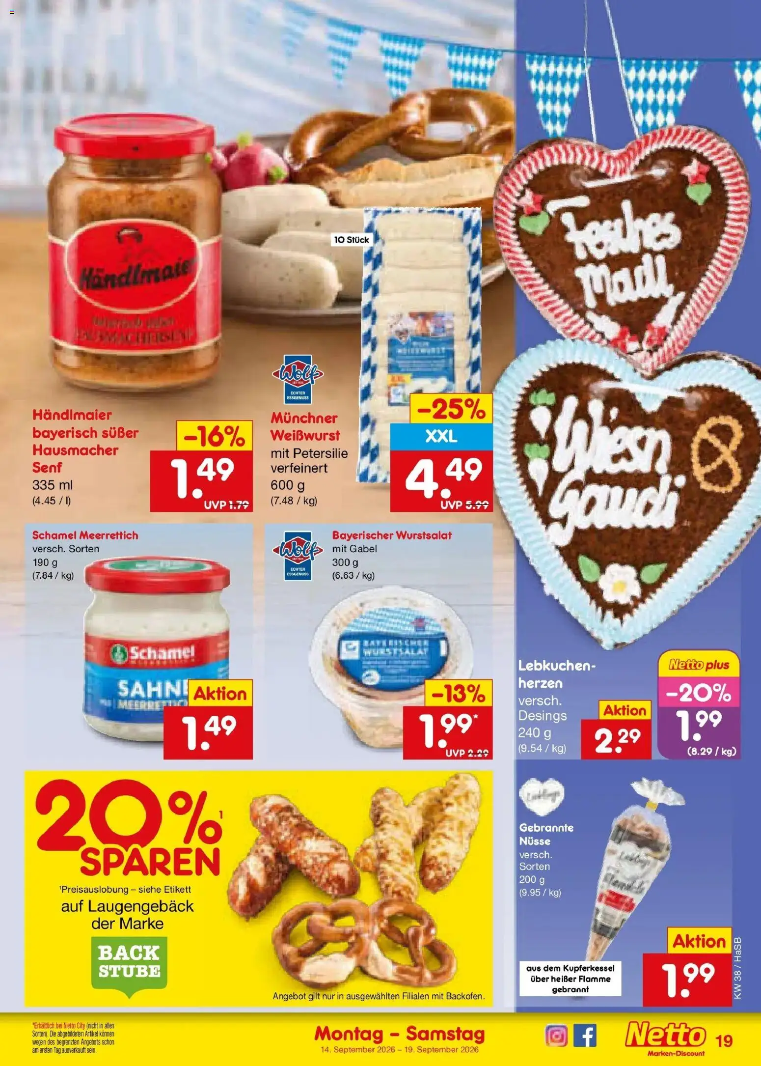 Netto Marken-Discount Prospekt Unna – gültig ab 14.09.2026 | Seite: 29 | Produkte: Weißwurst, Petersilie, Nüsse