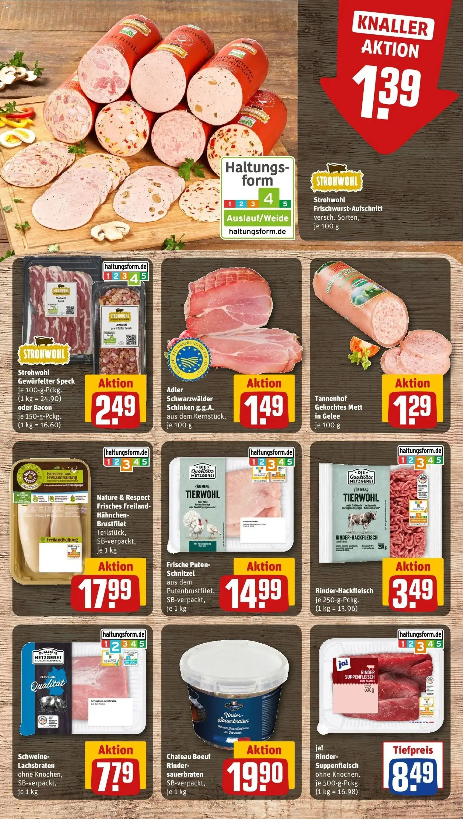 REWE Prospekt ab 19.10.2026 zum Blättern » Angebote | Seite: 12 | Produkte: Hahnchen, Putenschnitzel, Suppenfleisch, Schinken