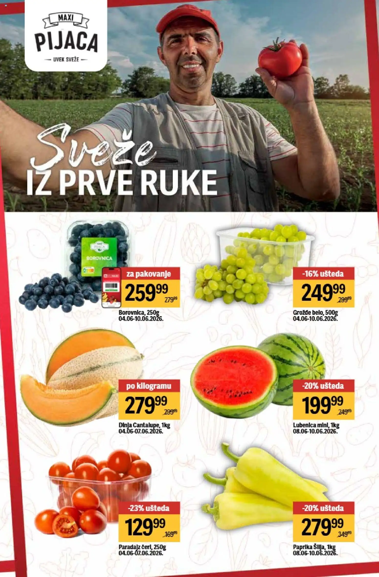 Maxi katalog - važi od 04.06.2026 | Strana: 7 | Proizvode: Paprika, Lubenica, Borovnica, Pakovanje