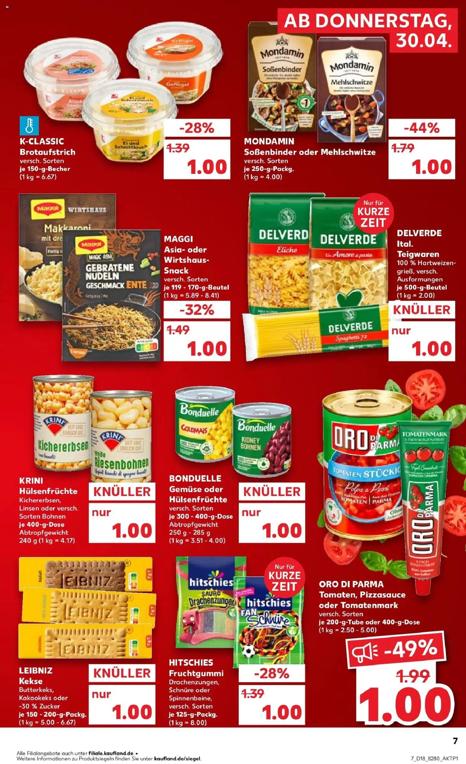 Prospekt Kaufland ab 30.04.2026 » Angebote Online zum Blättern | Seite: 7 | Produkte: Maggi, Oro di parma, Kekse, Ente
