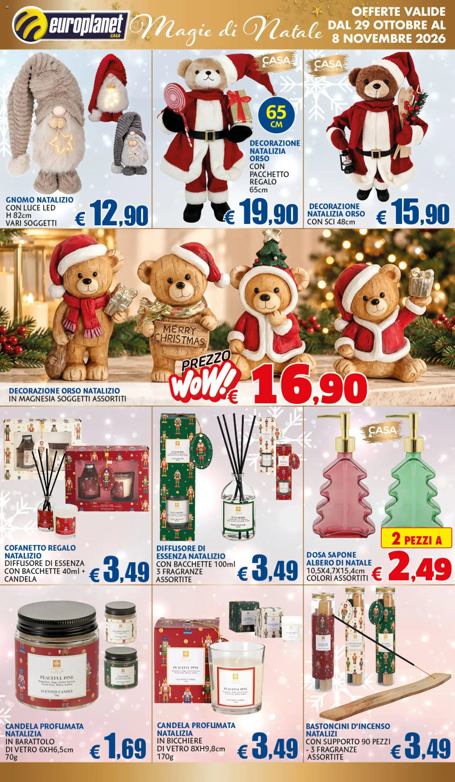 Volantino Europlanet Casa del 29/10/2026 | Pagina: 14 | Prodotti: Bicchiere, Bacchette, Candela, Decorazione