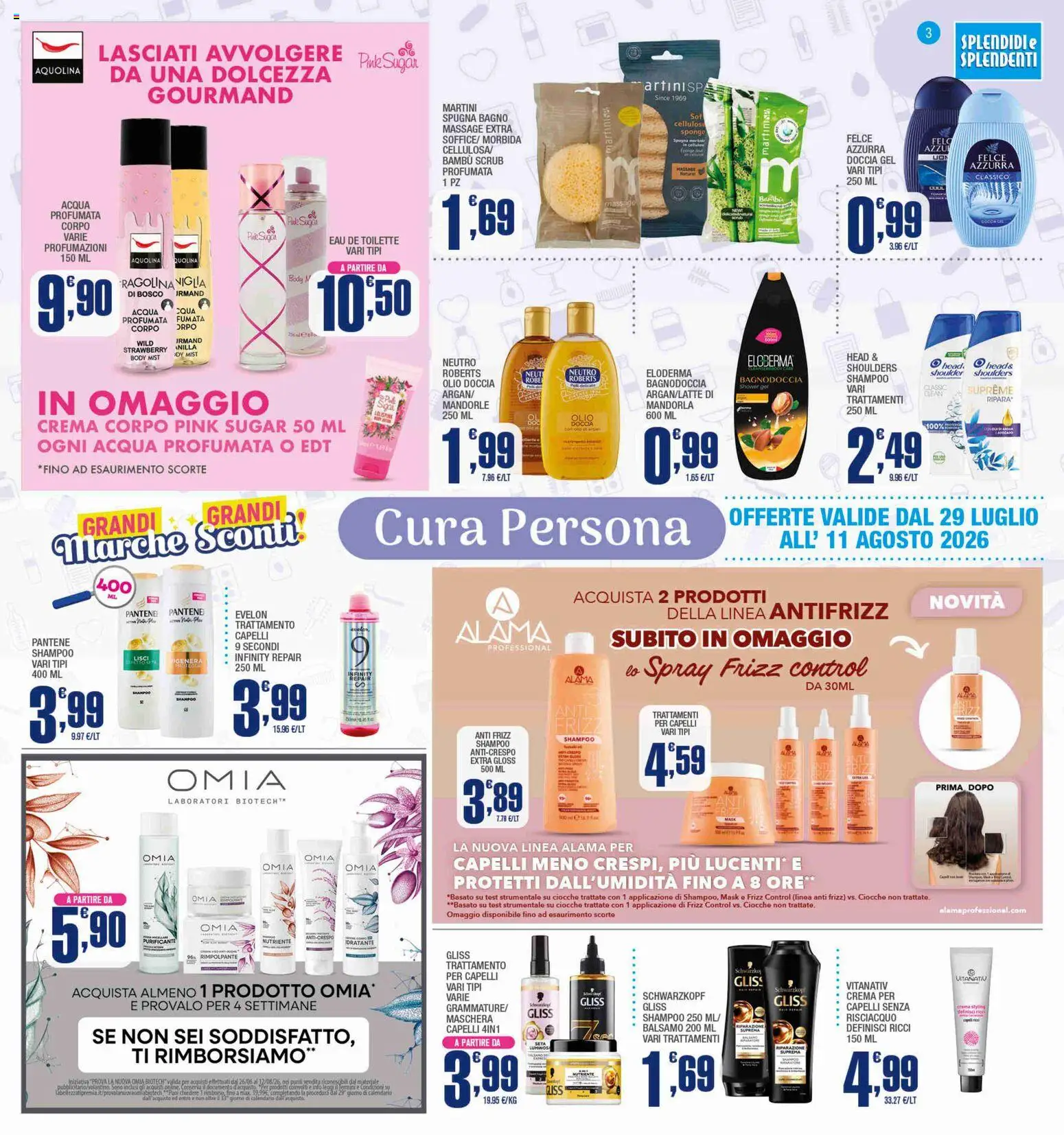 Volantino Splendidi e Splendenti del 29/07/2026 | Pagina: 3 | Prodotti: Scrub, Acqua, Olio, Bagno