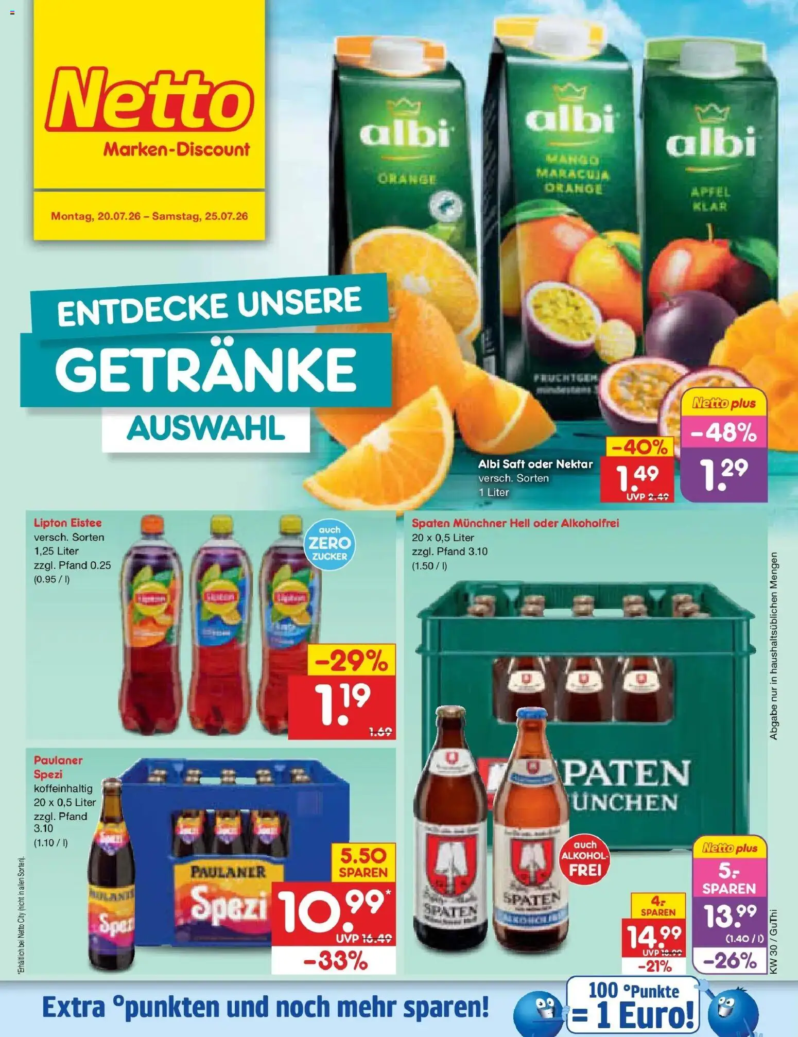 Netto Marken-Discount Prospekt Pirna – gültig ab 20.07.2026 | Seite: 54 | Produkte: Äpfel, Mango, Saft, Paulaner