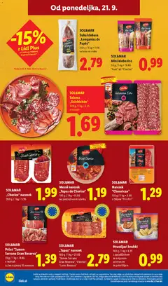 Lidl katalog akcije – veljaven od 17.09.2026 | Stran: 46 | Izdelki: Pršut, Narezek, Klobasice, Salama