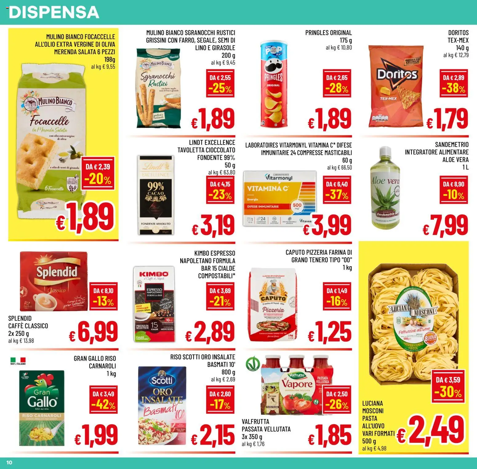 Volantino A&O del 22/07/2026 | Pagina: 10 | Prodotti: Cioccolato, Olio, Rustici, Olio di semi di girasole