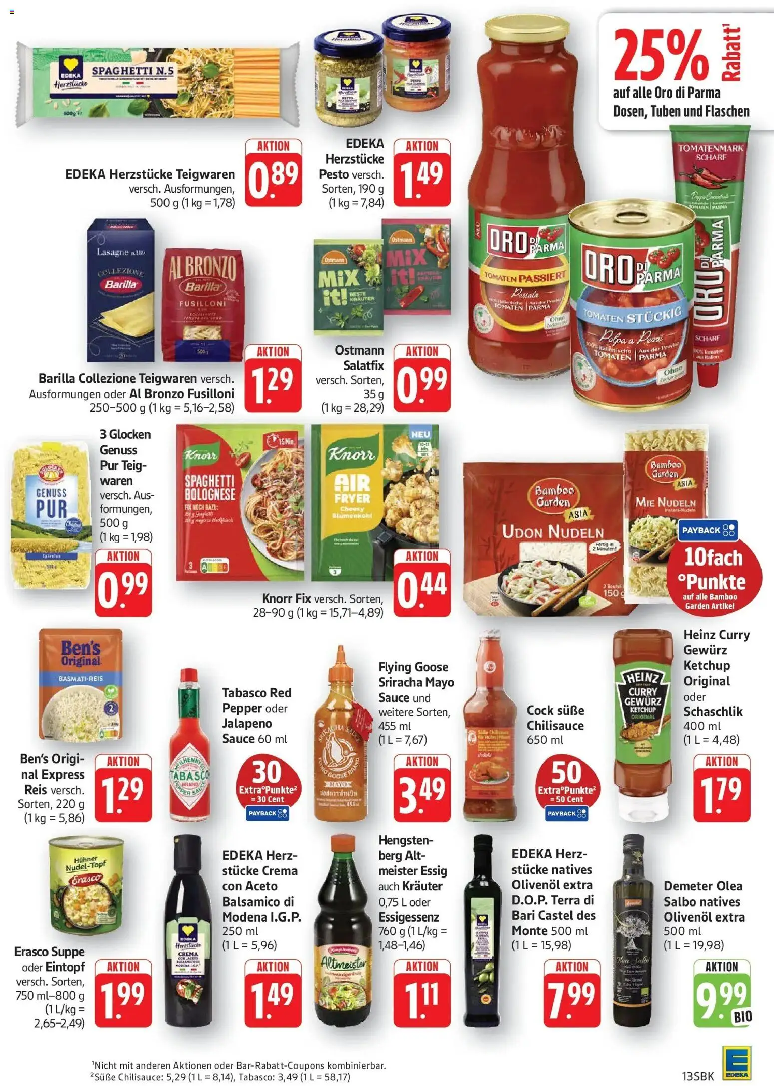 Edeka Prospekt Bruchsal (ab 31.08.2026) » Angebote Online | Seite: 13 | Produkte: Knorr fix, Tomaten, Oro di parma, Reis