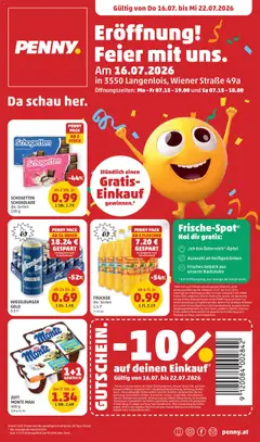 Penny Markt Eröffnung in 3550 Langenlois ab 16.07.2026 gültig
