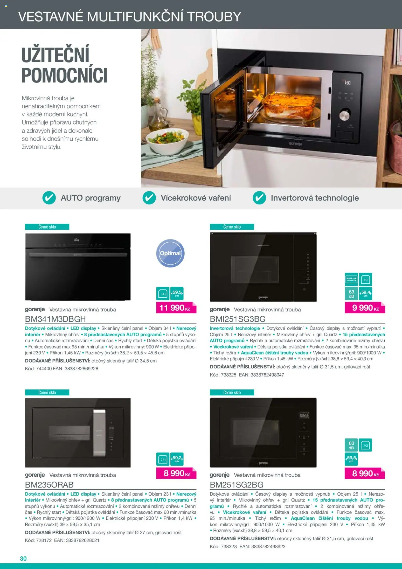 Möbelix leták - Gorenje od 01.01.2026 | Strana: 30 | Produkty: Trouba, Mikrovlnná trouba, Talíř, Časovač