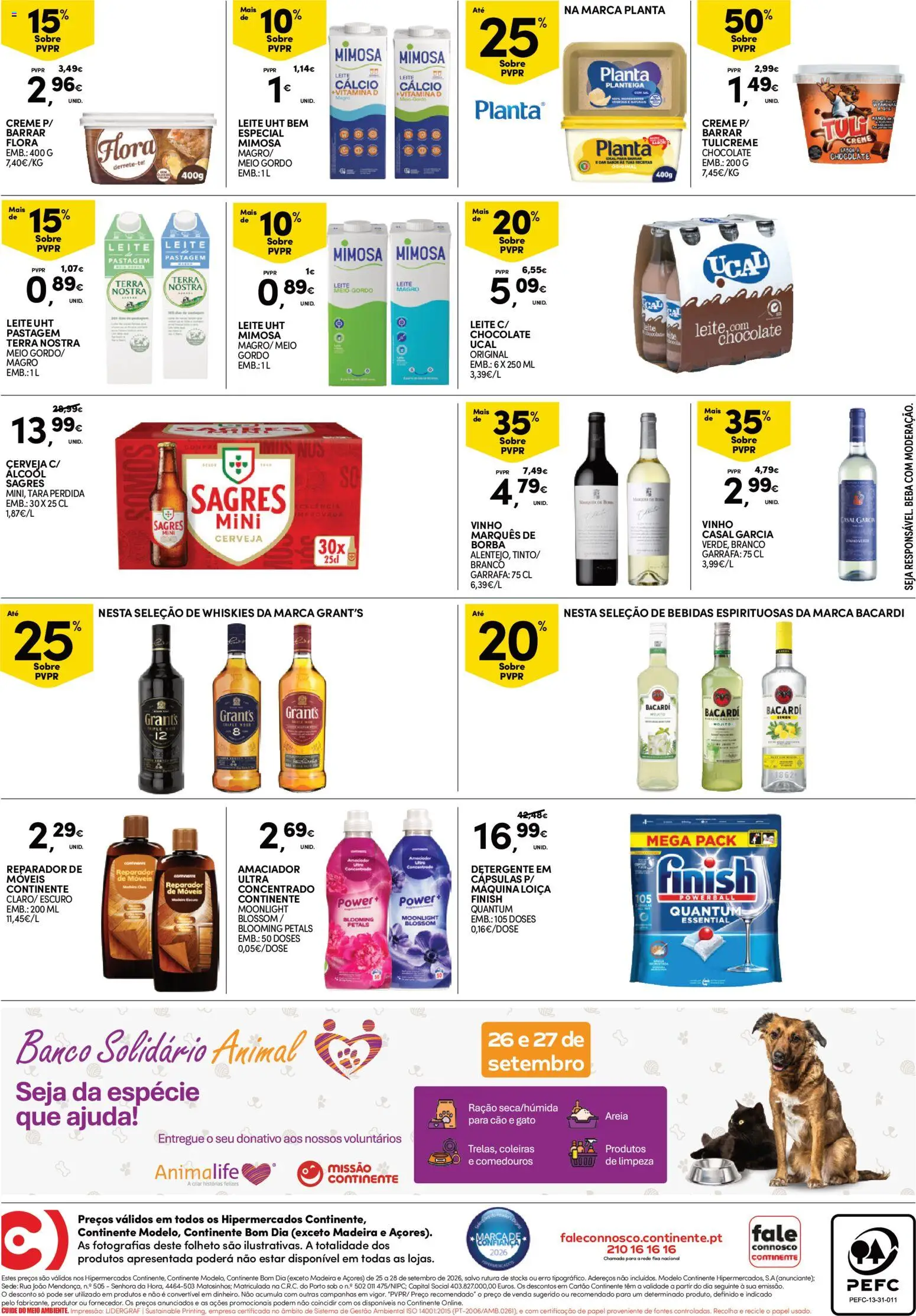 Continente Fim de Semana à Continente │ válido de 25/09/2026 | Página: 4 | Produtos: Cálcio, Chocolate, Vitamina d, Álcool