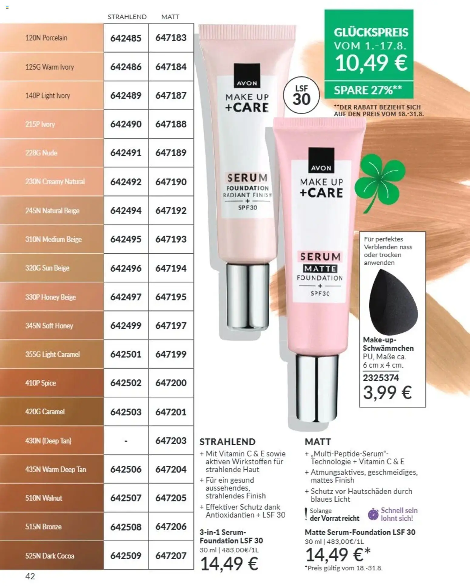 AVON Katalog August 2026 – gültig ab 08.08.2026 | Seite: 42 | Produkte: Finish, Foundation, Serum