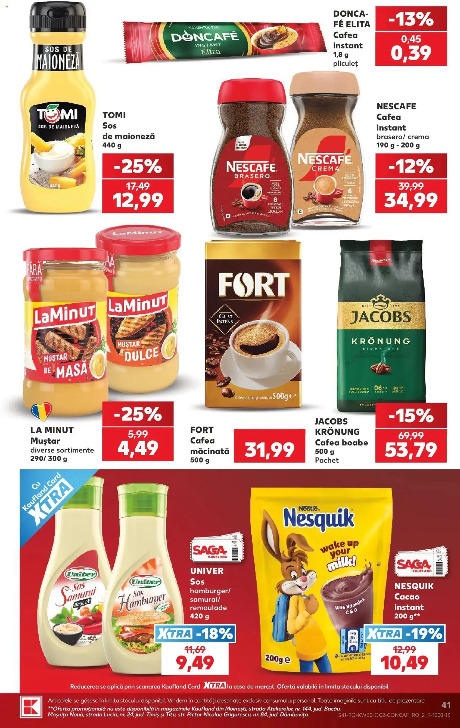 Noul catalog Kaufland – valabil de la 22.07.2026 | Pagină: 41 | Produse: Aplică, Cafea, Cacao, Sos